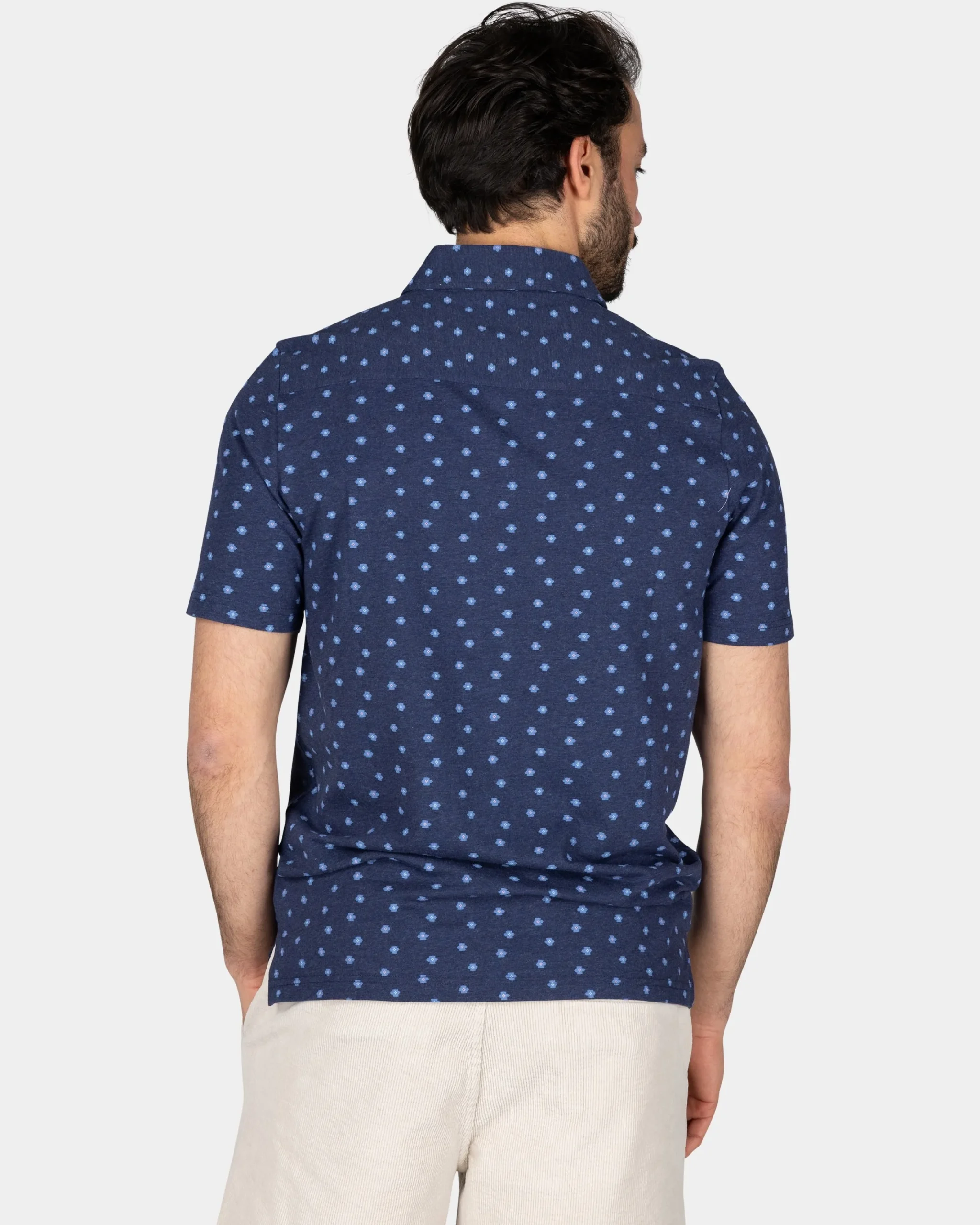 NZA New Zealand Auckland Katoenen blauwe polo met kleine stippen