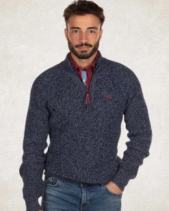 NZA New Zealand Auckland Katoenen effen trui met halve rits -