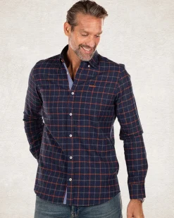 NZA New Zealand Auckland Katoenen flanel overhemd blauw rood -