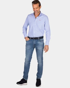 NZA New Zealand Auckland Katoenen lichtblauw overhemd -