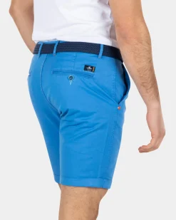 NZA New Zealand Auckland Katoenen stretch chino shorts Blauw