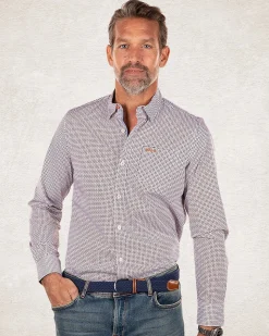 NZA New Zealand Auckland Katoenen stretch overhemd met print -