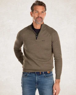 NZA New Zealand Auckland Katoenen trui met halve rits -