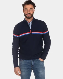 NZA New Zealand Auckland Katoenen trui met halve ritssluiting -