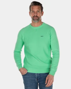 NZA New Zealand Auckland Katoenen trui met ronde hals groen -