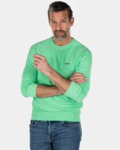 NZA New Zealand Auckland Katoenen trui met ronde hals groen -