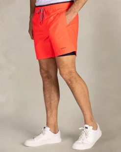 NZA New Zealand Auckland Knalrode zwembroek met navy details