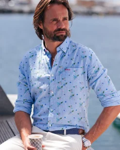 NZA New Zealand Auckland Lichtblauw geprint overhemd