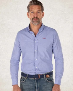 NZA New Zealand Auckland Lichtblauw katoenen overhemd -