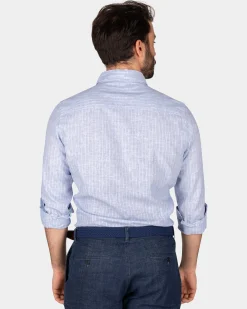 NZA New Zealand Auckland Lichtblauw linnen overhemd -