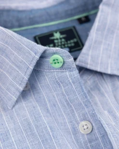 NZA New Zealand Auckland Lichtblauw linnen overhemd -