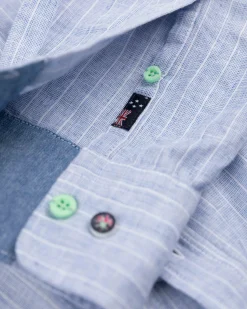 NZA New Zealand Auckland Lichtblauw linnen overhemd -