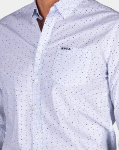 NZA New Zealand Auckland Lichtblauw overhemd met kleine stippen