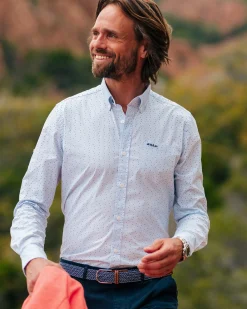 NZA New Zealand Auckland Lichtblauw overhemd met kleine stippen