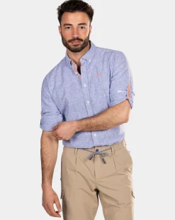 NZA New Zealand Auckland Lichtblauw overhemd met streep -