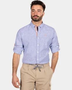 NZA New Zealand Auckland Lichtblauw overhemd met streep -