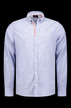 NZA New Zealand Auckland Lichtblauw overhemd met streep -
