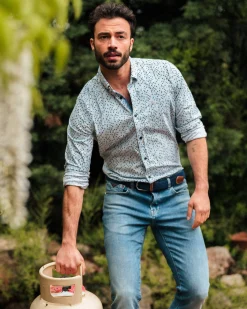 NZA New Zealand Auckland Lichtblauw overhemd met stippen