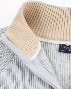 NZA New Zealand Auckland Lichtblauwe gebreide trui met halve rits -