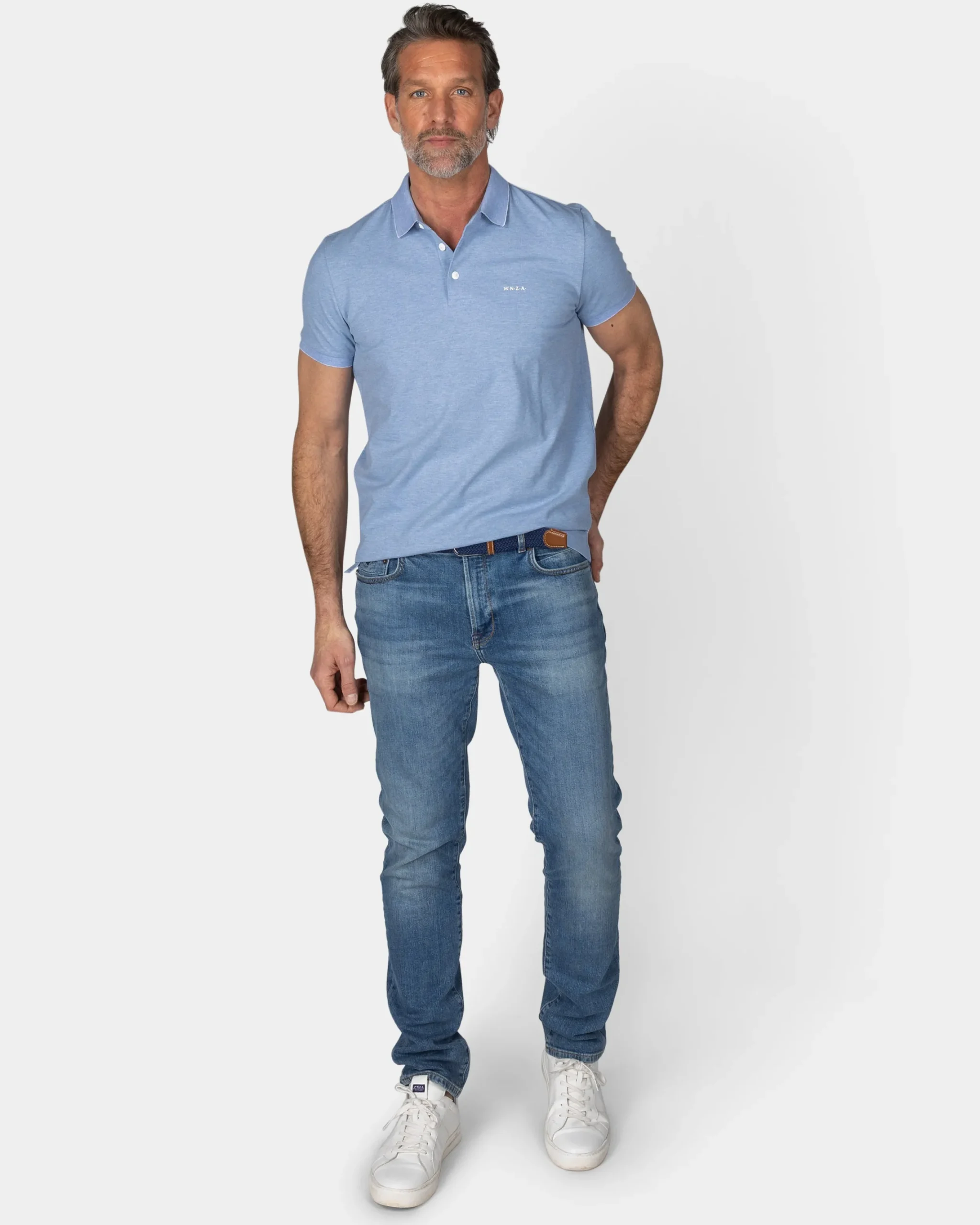 NZA New Zealand Auckland Lichtblauwe katoenen polo