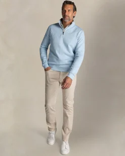 NZA New Zealand Auckland Lichtblauwe katoenen trui met halve rits