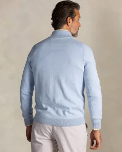 NZA New Zealand Auckland Lichtblauwe katoenen trui met halve rits