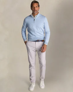 NZA New Zealand Auckland Lichtblauwe katoenen trui met halve rits