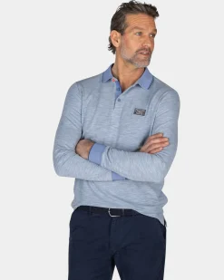NZA New Zealand Auckland Lichtblauwe longsleeve polo
