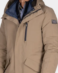 NZA New Zealand Auckland Lichtbruine gewatteerde parka jas -