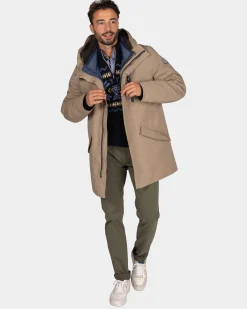 NZA New Zealand Auckland Lichtbruine gewatteerde parka jas -