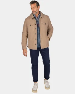 NZA New Zealand Auckland Lichtbruine korte wollen jas -