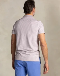 NZA New Zealand Auckland Lichtbruine polo met kleine witte streep