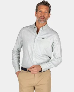 NZA New Zealand Auckland Lichtgroen effen katoenen overhemd