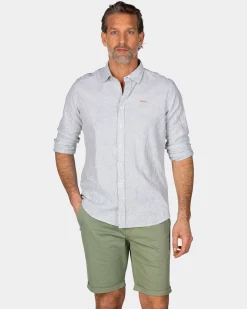 NZA New Zealand Auckland Lichtgroen linnen overhemd met elastaan