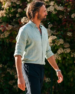 NZA New Zealand Auckland Lichtgroen linnen overhemd