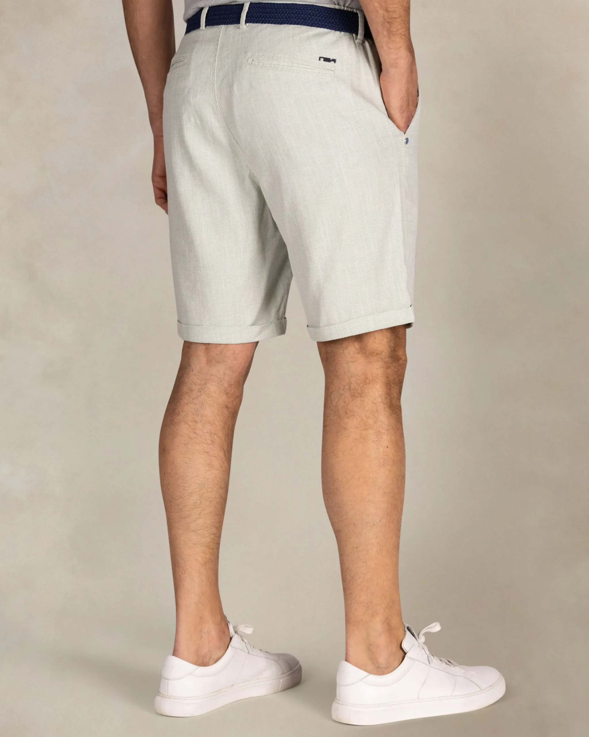 NZA New Zealand Auckland Lichtgroene chino shorts van katoen met linnen en tencel