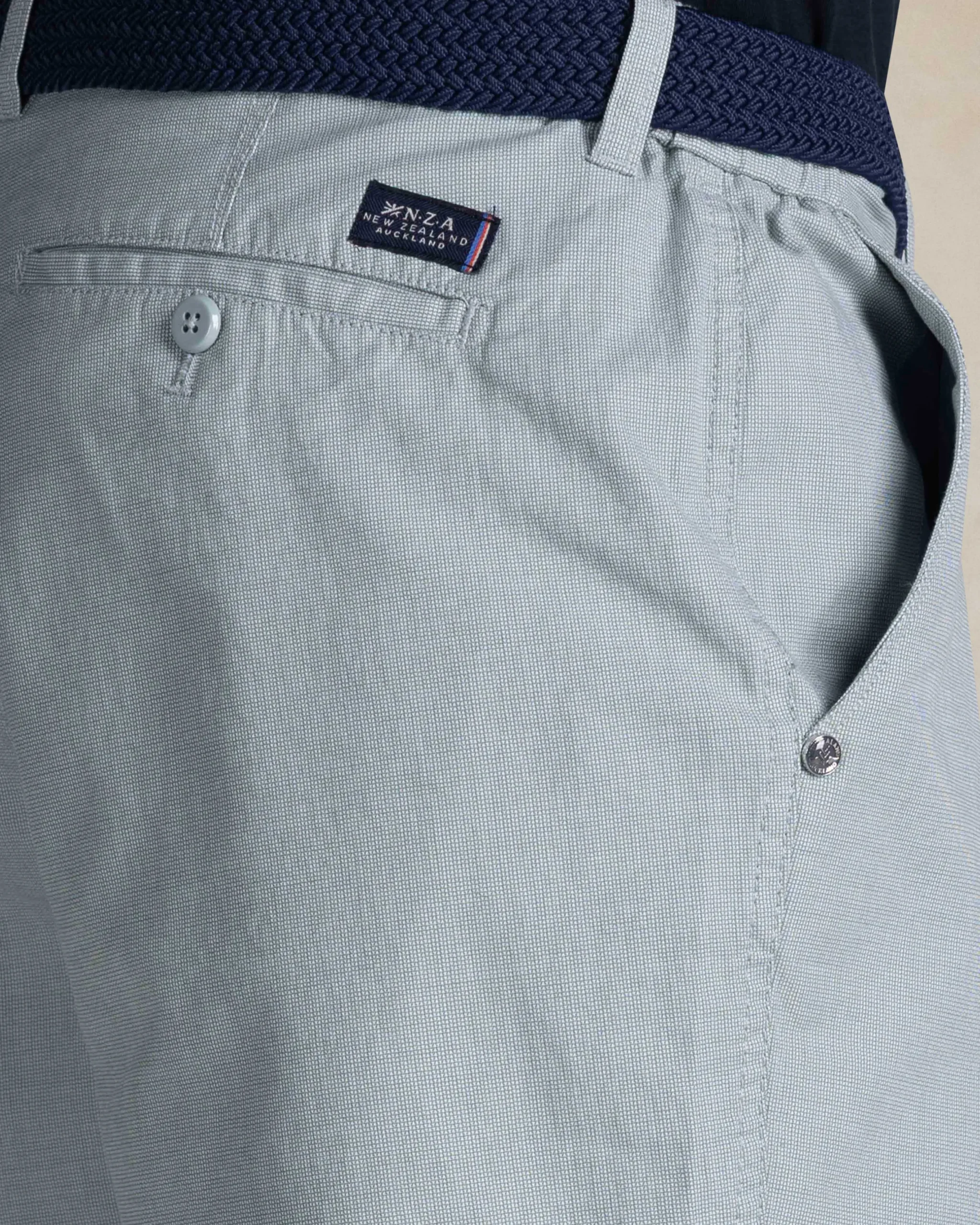 NZA New Zealand Auckland Lichtgroene katoenen chino stretch short