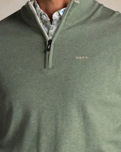 NZA New Zealand Auckland Lichtgroene katoenen half zip