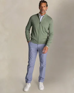 NZA New Zealand Auckland Lichtgroene katoenen trui met halve rits