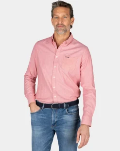 NZA New Zealand Auckland Lichtrood effen katoenen overhemd