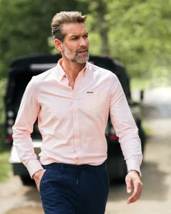 NZA New Zealand Auckland Lichtroze effen katoenen overhemd