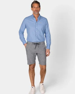 NZA New Zealand Auckland Linnen blauw overhemd met lange mouw