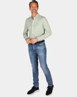 NZA New Zealand Auckland Linnen lichtgroen overhemd -