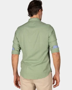 NZA New Zealand Auckland Linnen lichtgroen overhemd met lange mouw