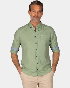 NZA New Zealand Auckland Linnen lichtgroen overhemd met lange mouw