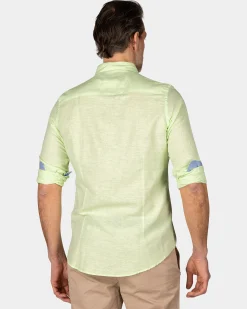 NZA New Zealand Auckland Linnen mintgroen overhemd met lange mouw