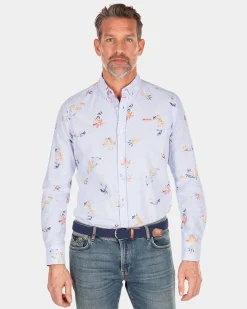 NZA New Zealand Auckland Linnen overhemd met bloemenprint -