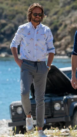 NZA New Zealand Auckland Linnen overhemd met bloemenprint -