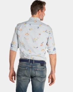 NZA New Zealand Auckland Linnen overhemd met bloemenprint -