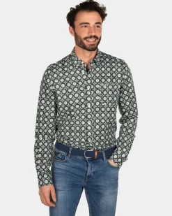 NZA New Zealand Auckland Linnen overhemd met bloemenprint -